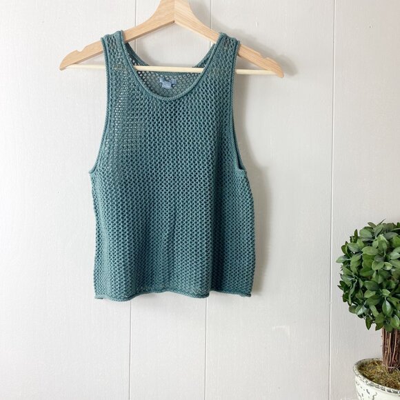 Aerie Green Crochet Tank Top Size Small - Picture 9 of 9